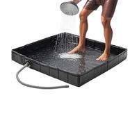 Portable Shower Tray, Foldable Shower Tray with Drainage Hole, Portable Floor Tray, Camping Accessories for Sauna, Pet Bath, Garden, Patio, Camping