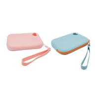 Portable Silicone Cosmetic Bag - Makeup Storage Organizer, Small Multifunctional Waterproof Pouch | Travel Key Box Cosmetic Holder Zipper Pouch Lightweight Stylish Light Blue Pinks