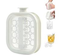 Portable Silicone Ice Ball Maker Kettle, 2-in-1 Ice Ball Maker，White | Circular Portable Kettle with Pull Handles,Ice Ball Maker for Whiskey, Cocktails, Travel, Camping & Home Bar