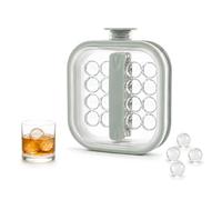 Portable Silicone Ice Ball Maker Kettle, 2-in-1 Ice Cube Maker and Water Bottle with Pull Handles, 16-Round Ice Mold with Lid for Whiskey, Coffee & Cocktails (Green)