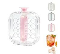 Portable Silicone Ice Ball Maker Kettle, 2-in-1 Silicone Ice Cube Mold, Foldable Ice Ball Maker, Leakproof Reusable Ice Cube Kettle, Pull-Out Ice Ball Release for Cocktails, Juice, Tea, Coffee (Pink)