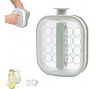 Portable Silicone Ice Ball Maker Kettle, 2-in-1 Silicone Ice Cube Tray Mold with Pull Handles, for Whiskey, Cocktails, Travel, Camping & Home Bar，Gray