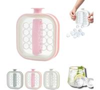 Portable Silicone Ice Ball Maker Kettle,Foldable Ice Ball Maker (Pink)