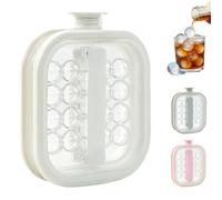 Portable Silicone Ice Ball Maker Kettle, Ice Cube Bottle, Pull-Out Ice Ball Release, Leakproof Reusable Ice Cube Kettle for Travel & Camping (White)