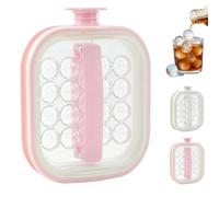 Portable Silicone Ice Ball Maker Kettle, Ice Cube Bottle, Pull-Out Ice Ball Release, Leakproof Reusable Ice Cube Kettle for Travel & Camping (Pink)