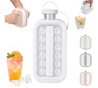 Portable Silicone Ice Ball Maker Kettle, Ice Cube Bottle with Pull Handles, Ice Maker Bottle for Beverages, 2-in-1 Collapsible Silicone Ice Ball Maker Cup for Travel Office，Length A