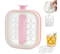 Portable Silicone Ice Ball Maker Kettle, Leakproof Reusable Foldable Ice Cube Maker Kettle, Portable Silicone Instant Pull, Suitable for Cocktails, Whisky, Juices (C)
