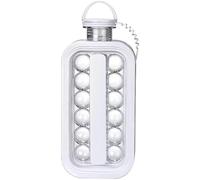 Portable Silicone ice Hockey Machine, Including 17 ice Hockey Balls, Innovative ice Kitchen Tool, ice Making Water Bottle(White)