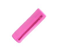 Portable Silicone Pen Bag Cylinder Shape Zippered for Travel Large Capacity Pencil Case