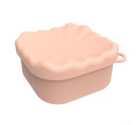 Portable Silicone Soap Holder Box with Lid to Keep Soap Dry and Secure Designed for Bathroom and Outdoor Activities (pink)