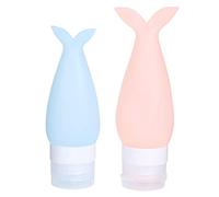 Portable Silicone Travel Squeeze Bottle Leak Proof Cosmetic Shower Gel Lotion Containers for Business Trip Vacation Light Blue 40ml Light Pink 90ml 2Pcs Set