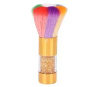 Portable Single Colorful Makeup Brush Fluffy Blusher Brush Nail Art Dust Cleaning Brush (Gold)