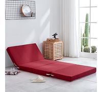 Portable Single Mattress - Foldable Foam Futon Floor Bed with Non-Slip Bottom, Removable Cover, 200cm Long - Ideal for Guests, Camping, and Small Spaces