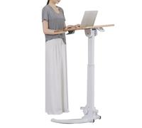 Portable Sit Stand Desk with Adjustable Height Slanted Lectern Podium on Wheels Ideal for Classrooms & Offices Yellow Standing Desk for Easy Mobility