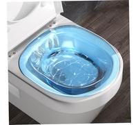 Portable Sitz Bath Over The Toilet Soaking, 14x15x4 Inch Bidet Attachment, Anti-Overflow for Hemorrhoids Postpartum Private Care, Travel Friendly (Transparent Blue)