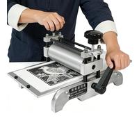 Portable Slab Roller & Printmaking Machine, Tabletop Etching Press for Woodblock and Copperplate Prints, 11.8"x6.9" Printing Area for Artists