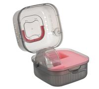 Portable Small Animal Carrier Cage ABS Pink with Double Layer | Hamster and Ferret, Easy to Clean Build, Ventilated Structure, Outdoor Activities and Home Use