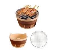 Portable Small Charcoal Grill - Indoor/Outdoor Tabletop BBQ Stove - Lightweight Camping Barbecue Grill - Perfect for Travel Picnics and Tailgating