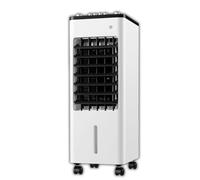 Portable Small Cooling Fan, Mobile Air Conditioner 3 Speeds, Swing Function, Dual Fill Water Tank, 360° Wheels for Room and Office Use