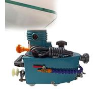 Portable Small Glass Edger, Electric Glass Edging Machine, DIY Diamond Glass Art Corner Grinding Edging Machine, Polish Edge Machine for Plane,Curve (Blue)
