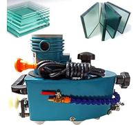 Portable Small Glass Edger, Electric Glass Edging Machine, with 8 Diamond Wheels(6mm/8mm/10mm/12mm) & 2 Polishing Wheels, for Straight Round Bevel Edge Grinding and Polishing Blue