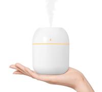 Portable Small Humidifier, USB Personal Desktop Humidifier for Car, Office Room, Bedroom, Auto Shut-Off, 2 Mist Modes, Super Quiet(220ml, White)