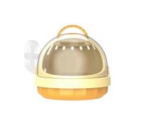 Portable Small Pet Carrier Cage, Travel Small Animal Carrier Cages, Breathable Travel Case with Handle and Water Bottle for Hamster Guinea Pig Chinchilla, 7.32 x 7.32 x 6.30 in(Yellow)