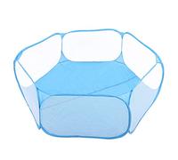 Portable Small Pet Playpen Tent, Transparent Mesh Pet Cage for Outdoor Use, Foldable Lightweight Puppy Cat Rabbit Enclosure with Automatic Pop - Up Design (Blue)