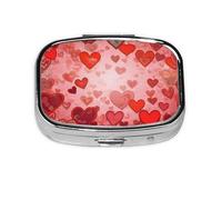 Portable Small Pill Box with 2 Metal Pill Compartments Vitamin Holder Cute Love Organizer Heart Shape Travel Pill Box for Wallet Pocket
