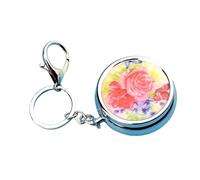 Portable Small Pills Case Keychain Metal Construction Moistures-Proof Medicines Dispenser Case Holder for Car Driver Metal Keychain