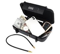 Portable Small Safe Box with Lock, Mini Travel Safe Beach Safe for Valuables with Combination Code Anti-Theft Security Box for Home Cash Money Waterproof & Removable Wire Rope