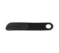 Portable Small Shoe Horn with Durable Rubber Handle and Secure Hook - Solid Travel Shoe Helper Stick - Compact Design for Easy Use - Black