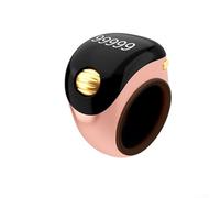 Portable Smart Digital Tally Ring Counter for Tracking Prayers with Adjustable Fit (Pink)