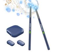 Portable Smart Electronic Drum Set, Somatosensory Air Drum Set with 2 Pedals and Air Drumsticks for Drummers Students Beginners (Navy Blue)