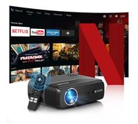 Portable Smart Projector Licensed Apps,AI Auto Focus&Keystone,1400ANSI 4K Support,WiFi6,Two-way Bluetooth,Dolby Audio,HDR10,Android TV 11.0,Google Assistant,NFC Casting,Home Cinema Outdoor Movie