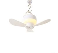Portable Smart Remote Control Ceiling Fan, Rechargeable USB Mini-Electric Fan with Integrated Night Light, Compact Silent Air Circulator for Home Office Travel