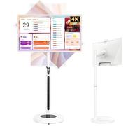 Portable Smart Tablet TV On Wheels Full HD Rolling Touchscreen Monitor,4GB+64GB/8GB+128GB 5-8 Hour Battery Life 360° Full Swivel Rotation Stand For Home Office Classroom(27in,4+64GB(1080P))