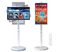 Portable Smart Touch Screen TV, 32-Inch 1080p, 8GB RAM, 128GB Storage, Remote Control, 10500mAh Battery, Rolling Design with Voice Control Android OS