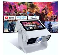 Portable Smart TV Mini with 7-inch Touchscreen, Built in Apps, Outdoor TV with WiFi6 and Bluetooth, USB, HDMI Input, As a Projector Dual-Screen Sync Suitable for Home, Camping, Caravan, Kitchen