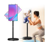 Portable Smart TV on Wheels, Android 1080p Touchscreen Monitor with Stand, ±90° Rotation, Swivel Design, 4GB RAM, 64GB Storage