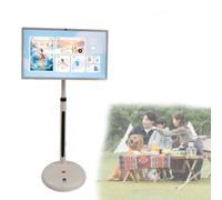 Portable Smart TV on Wheels, Rolling Rotatable Android Smart Display | Built-in 15000mAh Battery, Type-C Height Adjustable Mobile Screen for Fitness & Live Streaming(8+128G)