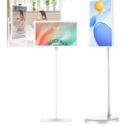 Portable Smart TV on Wheels with Touch Screen, Android 12, Swivel Rotation, Long Battery Life for Mobile Entertainment