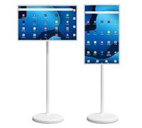 Portable Smart TV on Wheels with Touch Screen Monitor | 8-Core CPU | Android 13 OS | Built-in Battery | Full Swivel Rotation | 27 Inch Display