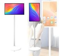 Portable Smart TV Screen with Remote Control, Rolling Stand, Wireless Touch Monitor, Built-in Battery, Full Swivel Rotation, 24-inch Display