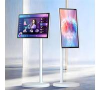 Portable Smart TV with 4K Touchscreen Display, Voice Control, Wireless Casting, 8GB RAM, 128GB Storage, Rolling Design for Home and Office Use