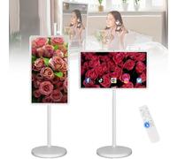 Portable Smart TV with Touch Screen and Remote Control, Rolling Stand and Rotatable Design for Bedroom and Mobile Use