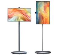 Portable Smart TV with Touch Screen, HD Monitor on Wheels, Android OS, Long Battery Life for Home and RV Use