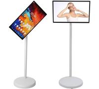 Portable Smart TV with Touchscreen Display, 1080P Resolution, 360° Rotating Adjustable Floor Stand for Fitness, Gaming, and Outdoor Use