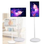 Portable Smart TV with Touchscreen Display, Android OS, 8G RAM, 128G Storage, Built-in 13500mAh Battery, 21.5-Inch, Rolling Design on Wheels