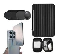 Portable Smartphone Camera Mirror Reflection Clip Kit With Carrying Bag Cleaning Cloth Adjustable Mobile Phone Reflections Clip Mobile Phone Reflection Camera Mirror Clips Kit,for Travel Photograph